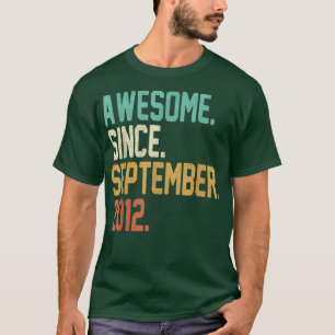 10 Years Old Gift Awesome Since September 2012 10t T-Shirt