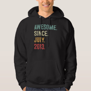 10 Years Old Gifts Awesome Since July 2013 10th Bi Hoodie