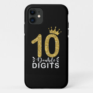 10 Years Old Gifts Double Digits Girls crown Case-Mate iPhone Case
