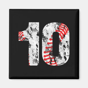 10 Years Old Gifts Number 10 Baseball 10th Birthda Magnet