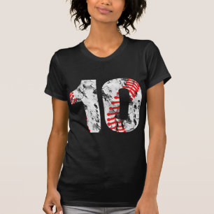 10 Years Old Gifts Number 10 Baseball 10th Birthda T-Shirt