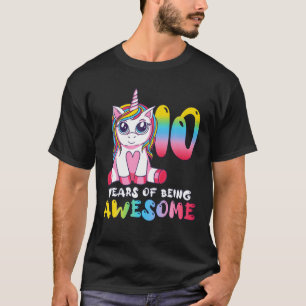 10 Years Old Girl Cute Unicorn 10Th Birthday Class T-Shirt