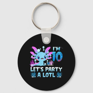 10 Years Old Girls 10th Birthday Cute Axolotl Key Ring