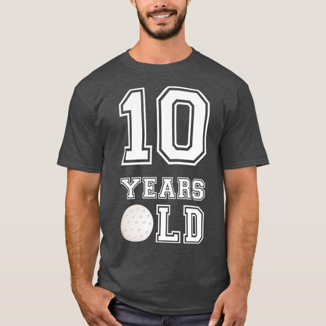 10 Years Old Golf Birthday  Boy 10th Birthday T-Shirt (Front)