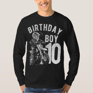 10 years old kid - Birthday boy - Dirt bike - Moto T-Shirt
