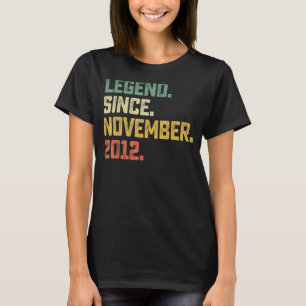 10 Years Old  Legend Since November 2012 10th Bday T-Shirt