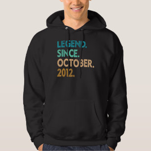 10 Years Old  Legend Since October 2012 10th Birth Hoodie