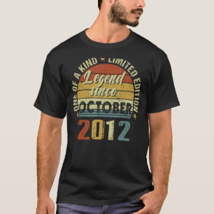 10 Years Old Legend Since October 2012 10th Birth T-Shirt