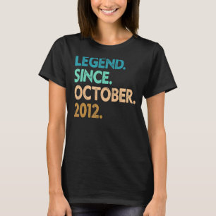 10 Years Old  Legend Since October 2012 10th Birth T-Shirt