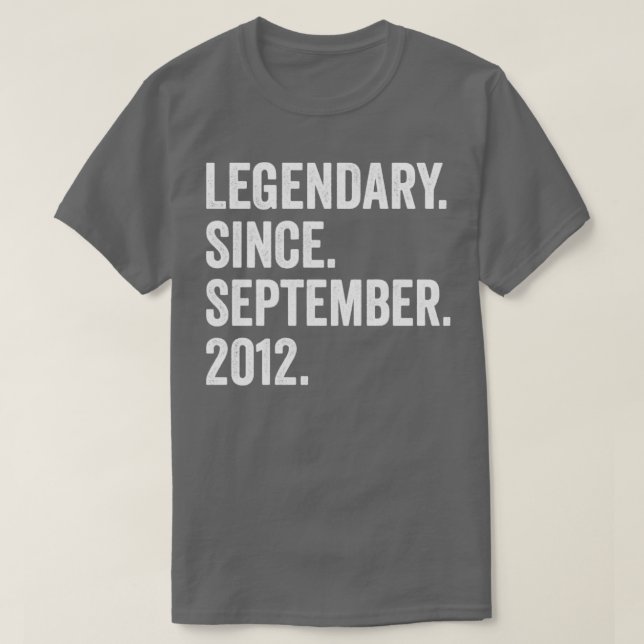 10 Years Old Legendary Since September 2012 10th B T-Shirt (Design Front)