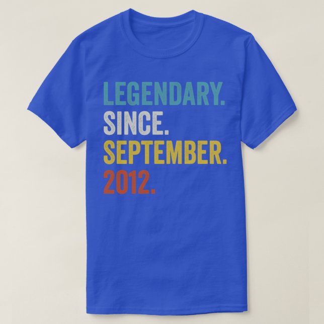 10 Years Old Legendary Since September 2012 10th B T-Shirt (Design Front)