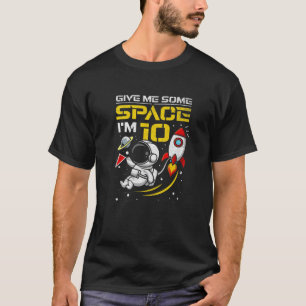 10 Years Old Outer Space 10Th Birthday Boy Astrona T-Shirt