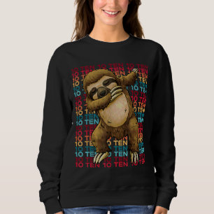 10 Years Old Sloth Dabbing 10th Birthday Sloth Par Sweatshirt