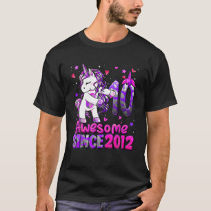 10 Years Old Unicorn Flossing 10Th Birthday Girl T-Shirt