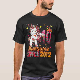10 Years Old Unicorn Flossing 10Th Birthday Girl U T-Shirt