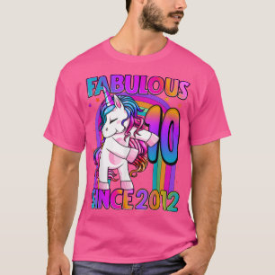 10 Years Old Unicorn Flossing 10th Birthday Girl U T-Shirt