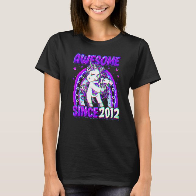 10 Years Old Unicorn Flossing 10th Birthday Girl U T-Shirt (Front)