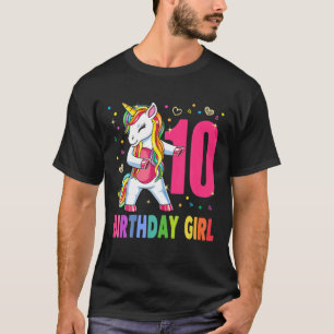 10 Years Old Unicorn Flossing 10Th Birthday Girl U T-Shirt