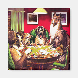 10b Poker Dogs:Waterloo (approx. 1903) Magnet