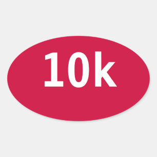 10k Race or Walk Oval Sticker (Red)