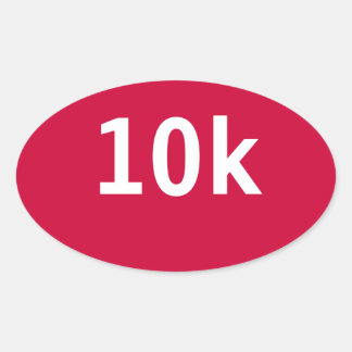 10k Race or Walk Oval Sticker (Red)