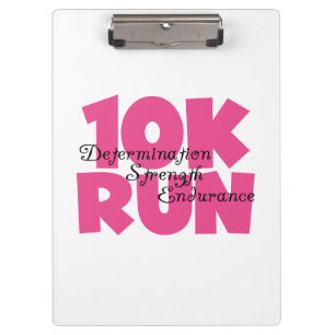 10K Run Pink Sports Running Clipboard