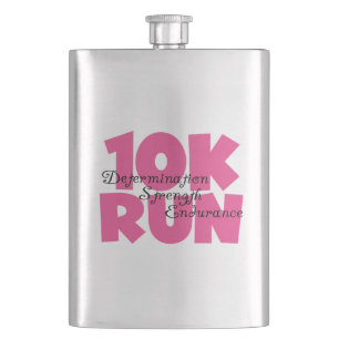 10K Run Pink Sports Running Hip Flask