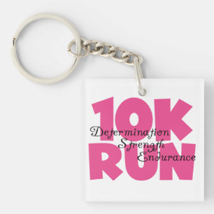 10K Run Pink Sports Running Key Ring