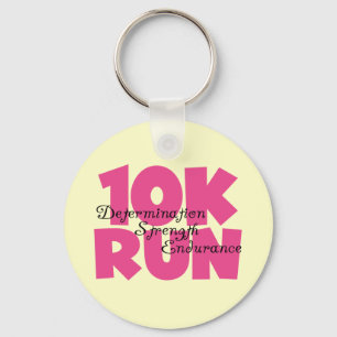 10K Run Pink Sports Running Key Ring