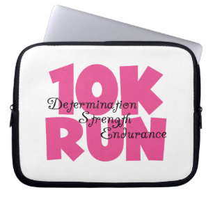 10K Run Pink Sports Running Laptop Sleeve