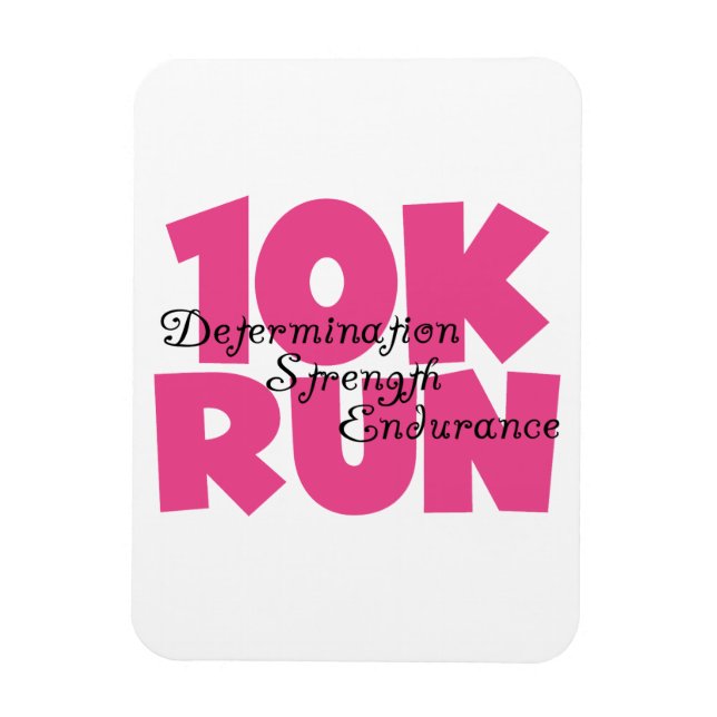 10K Run Pink Sports Running Magnet (Vertical)