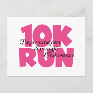10K Run Pink Sports Running Postcard