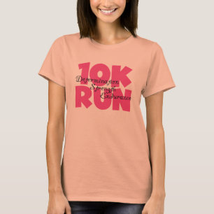 10K Run Pink Sports Running T-Shirt