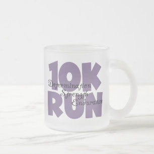 10K Run Purple Frosted Glass Coffee Mug