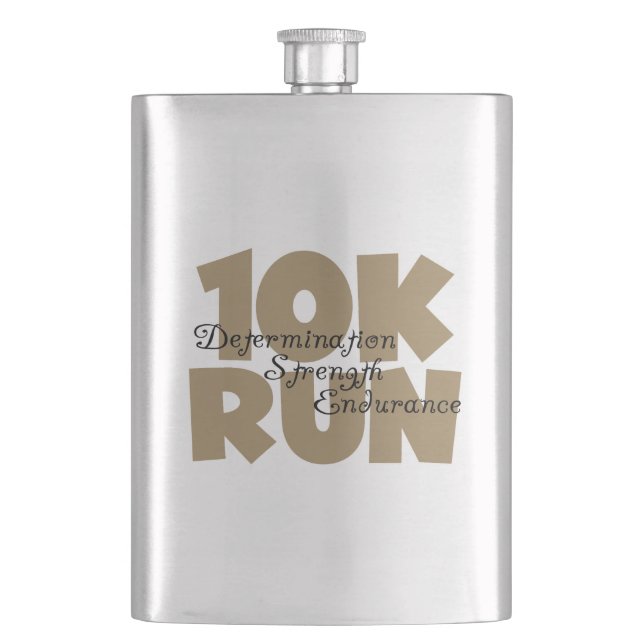10K Run Tan Sports Running Hip Flask (Front)
