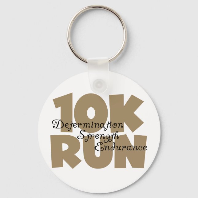 10K Run Tan Sports Running Key Ring (Front)