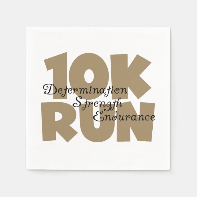 10K Run Tan Sports Running Napkin (Front)