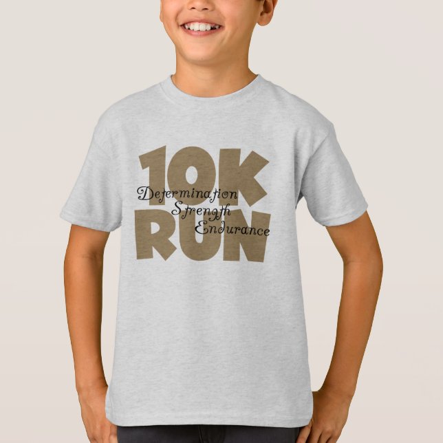 10K Run Tan Sports Running T-Shirt (Front)