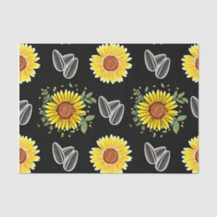 10lb Tissue Floral Paper, Black and Yellow Paper