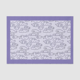 10lb Tissue Paper, LAVENDER W/JAPANESE CLOUDS Paper