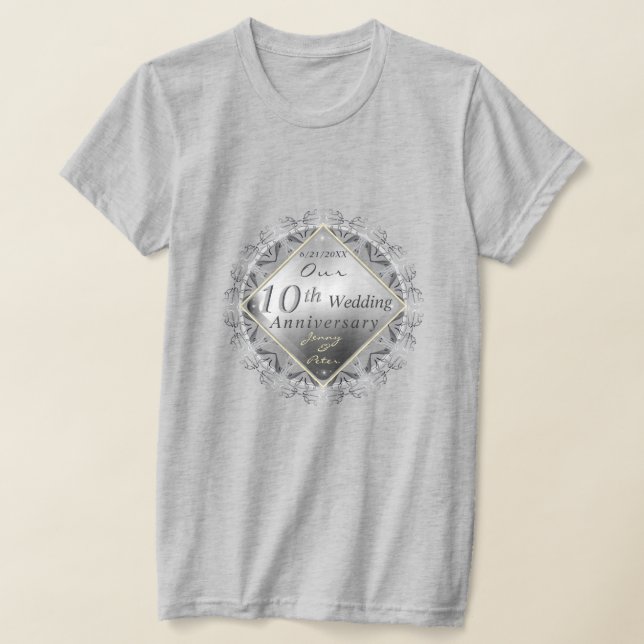 10th,11,20,25th,70th Wedding Anniversary T-Shirt (Laydown)