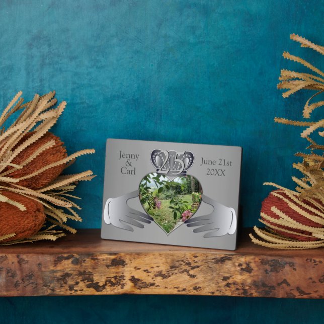 10th,11th,20th,25,Photo Anniversary Claddaugh   Plaque (Side)