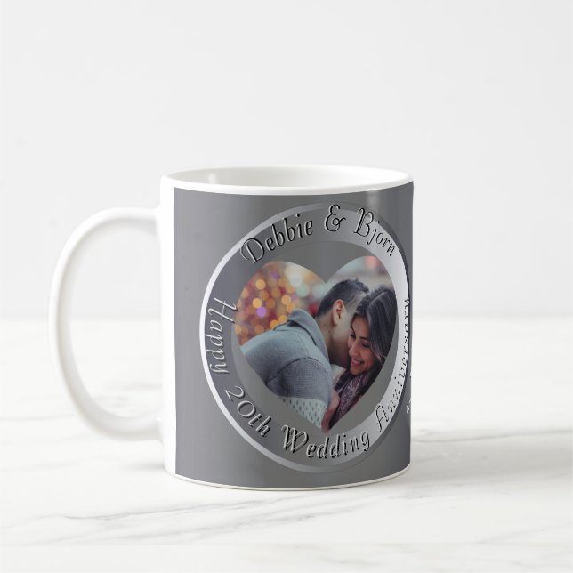 10th,20th,25th,70th Wedding Anniversary Photo Coff Coffee Mug (Left)