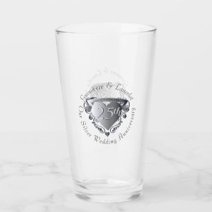 10th,20th,25th Wedding Anniversary 3D Heart Emblem Glass