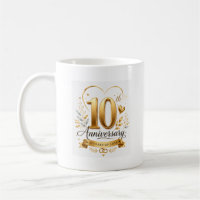 10th Anniversary 10 Years of Love Gold Design