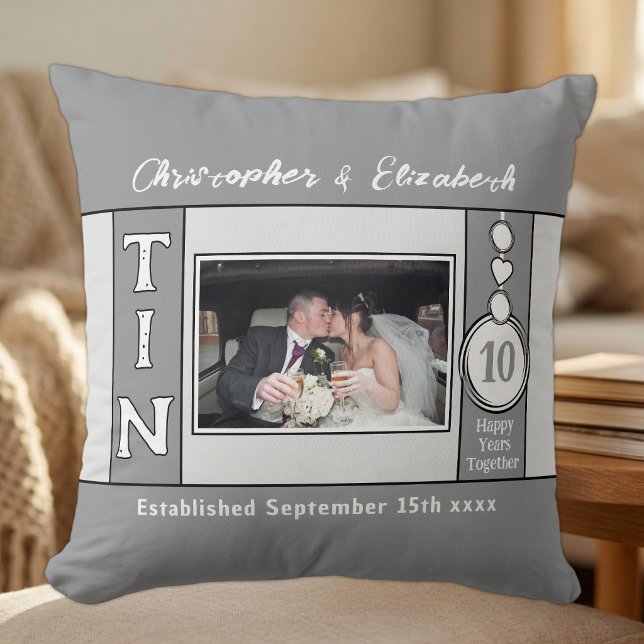 10th anniversary 1 photo grey cushion (Creator Uploaded)
