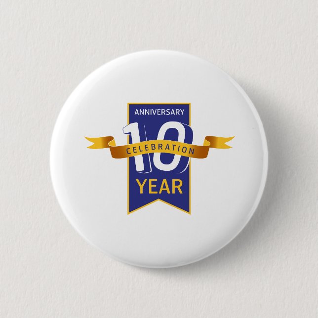 10th_anniversary 6 cm round badge (Front)