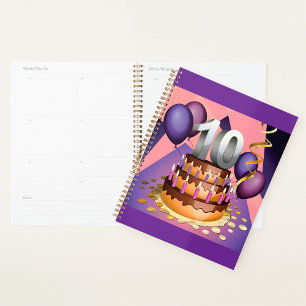 10th Anniversary Cake Spiral Planner