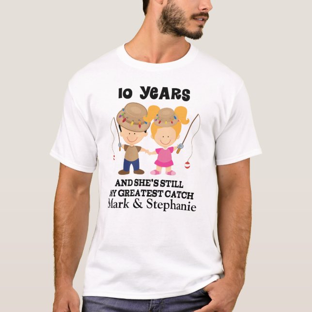 10th Anniversary Custom Gift For Him T-Shirt (Front)