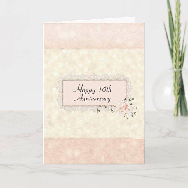 10th Anniversary Floral Bouquet  Card (Front)